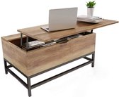 Happy Home salontafel met grote, verborgen opbergruimte voor woonkamer-80x48x40cm - hout