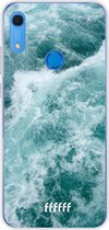 Huawei Y6s Hoesje Transparant TPU Case - Whitecap Waves #ffffff