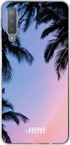 Samsung Galaxy A7 (2018) Hoesje Transparant TPU Case - Sunset Palms #ffffff