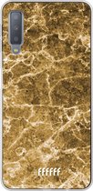 Samsung Galaxy A7 (2018) Hoesje Transparant TPU Case - Gold Marble #ffffff