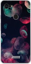 Google Pixel 3 XL Hoesje Transparant TPU Case - Jellyfish Bloom #ffffff