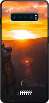 Samsung Galaxy S10 Plus Hoesje TPU Case - Rock Formation Sunset #ffffff