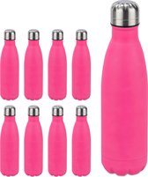 relaxdays 9 x Thermosfles - drinkfles - thermosbeker isolerend - isoleerfles - 0,5 l roze