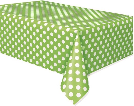 Unique Party Polka Dot Plastic Tafelkleed (Kalk groen/wit) | bol.com