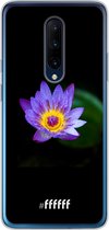 OnePlus 7 Pro Hoesje Transparant TPU Case - Purple Flower in the Dark #ffffff