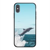 iPhone X Hoesje TPU Case - Dolphin #ffffff