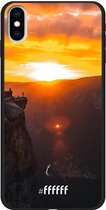 iPhone Xs Max Hoesje TPU Case - Rock Formation Sunset #ffffff