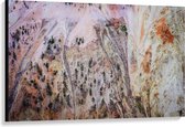 Canvas  - Bomen op Zijkant van Berg - 120x80cm Foto op Canvas Schilderij (Wanddecoratie op Canvas)