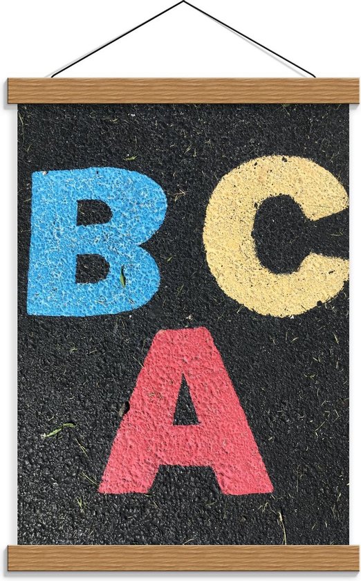 Schoolplaat – A B C in Gekleurde Letters - 30x40cm op Textielposter... | bol.com