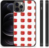 Smartphonehoesje Geschikt voor iPhone 12 Pro Max GSM Hoesje met Zwarte rand Paprika Red