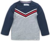 Dirkje - Jongens - Donkerblauw shirt met grijs - maat 68