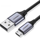 Micro USB Fast charge data- en laadkabel - 3A Extra Snellader Kabel - Fast en Quick Charge Oplaadkabel - Micro USB Naar USB-A - Gevlochten Nylon – Zwart – 3 Meter