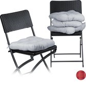 Relaxdays zitkussen 4 stuks - stoelkussen - tuinkussen - extra zacht - kussen - grijs