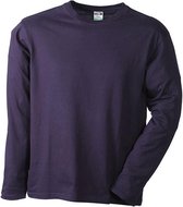 James and Nicholson - Heren Medium Lange Mouwen T-Shirt (Paars)