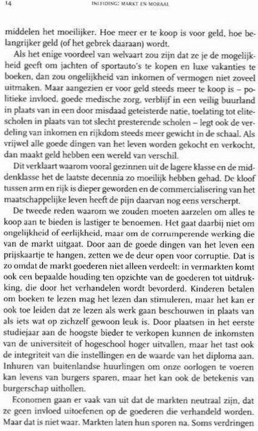 Boek "Niet alles is te koop" over markten en moraliteit.