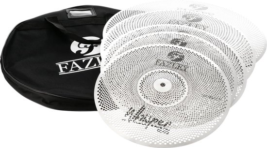 Foto: Fazley cym mute pro s low noise silver 4 delige bekkenset incl bekkentas