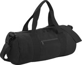 Bagbase Gewoon Varsity Barrel / Duffle Bag (20 Liter) (Pakket van 2) (Zwart/Zwart)