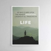 He Who Climbs - Walljar - Wanddecoratie - Poster ingelijst