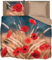 Snoozing Flower Grass - Flanel - Dekbedovertrek - Tweepersoons - 200x200/220 cm - Multi kleur