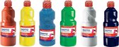 6x Grands tubes de peinture hobby et artisanale 500 ml par tube - noir / blanc / bleu / vert / jaune / rouge