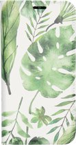 Design Softcase Booktype Samsung Galaxy A20e hoesje - Monstera Leafs