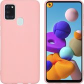 Samsung Galaxy A21s Hoesje Siliconen - iMoshion Color Backcover - Roze