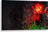 Canvas  - Rood en Groen Licht bij Water - 90x60cm Foto op Canvas Schilderij (Wanddecoratie op Canvas)