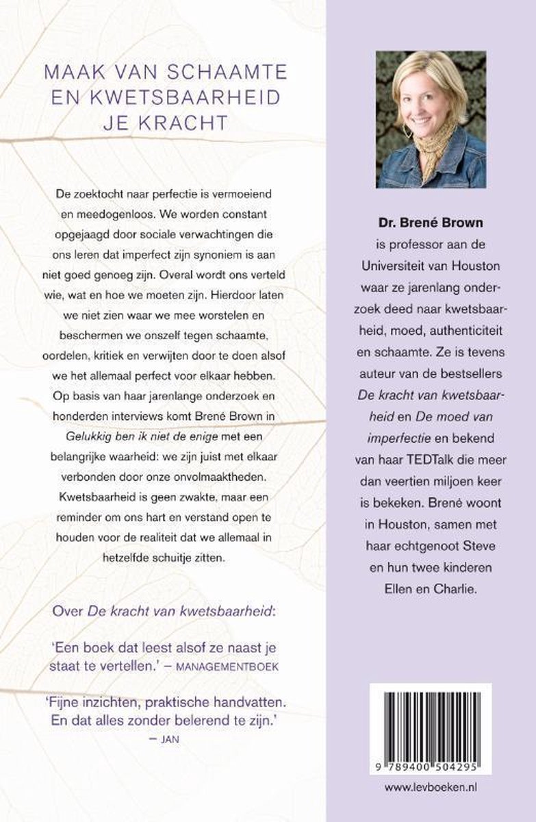 Gelukkig ben ik niet de enige - back cover