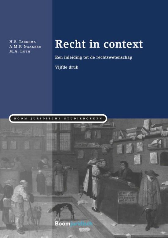 Boek cover Boom Juridische studieboeken  -   Recht in context van Sanne Taekema