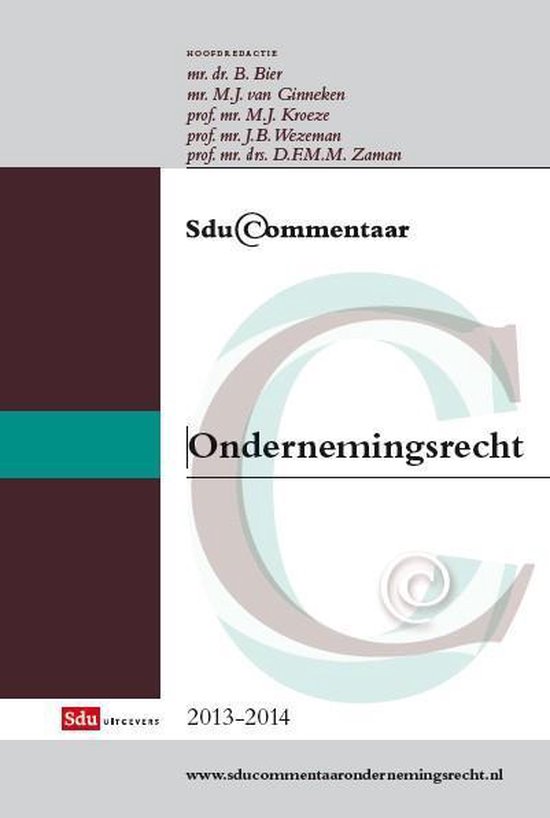 SDU Commentaar  -  Ondernemingsrecht 2013-2014 - cover