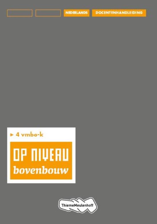 Cover van het boek 'Op niveau 4 vmbo-k  / deel Docentenhandleiding'