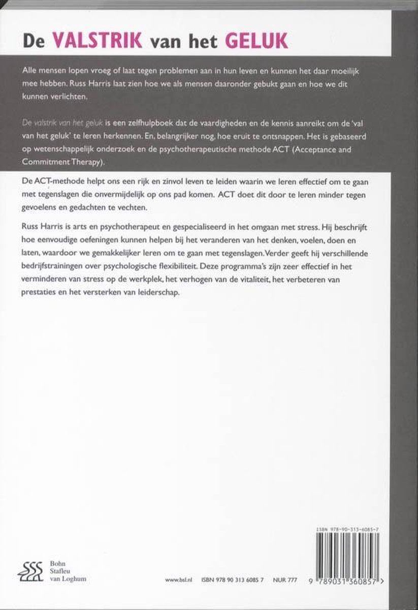 De valstrik van het geluk - back cover