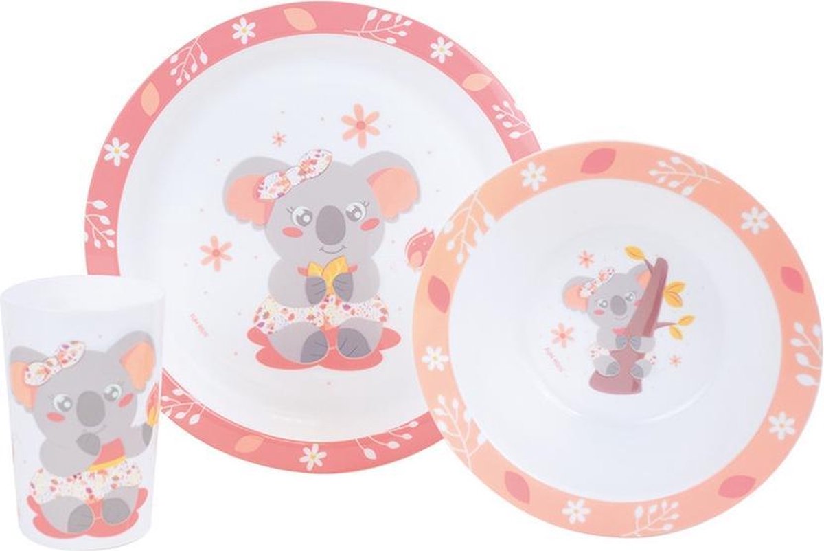 Mimi Koala lunchsetje 3 delig voor kinderen - Kinderservies/peuterservies serviessetjes - Koala dieren artikelen Mimi Koala lunchsetje 3 delig voor kinderen - Kinderservies/peuterservies serviessetjes - Koala dieren artikelen