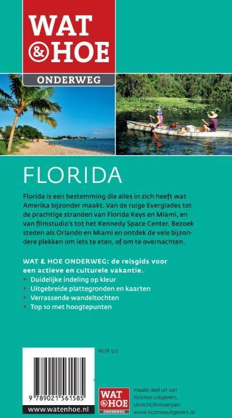 Reisgids Florida met foto's van Everglades, strand en de tekst 'FLORIDA'.