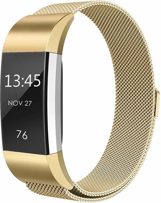 Charge 2 milanese band - goud - Geschikt voor Fitbit | bol.com