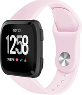 Bandje Voor Fitbit Versa Silicone Sport Band - Roze - Maat: ML - Horlogebandje, Armband