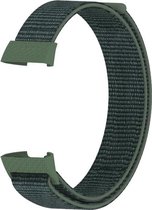 Charge 3 & 4 nylon sport band - leger groen - Geschikt voor Fitbit