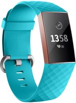Charge 3 & 4 sport wafel band - groenblauw - Geschikt voor Fitbit