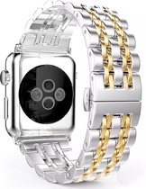 Rvs schakel band - zilver goud - Geschikt voor Apple Watch