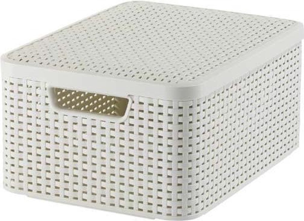 Natural-Style - Mandje - Medium - Wit - Kunststof - (set van 3).