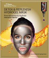 7Th Heaven - Renew You Detox & Replenish Hydrogel Mask Hydrogel Moisturizing Facial Mask Minimizes The Pores Charcoal & 7 Berries 1Pc