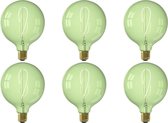 CALEX - LED Lamp 6 Pack - Nora Emerald G125 - E27 Fitting - Dimbaar - 4W - Warm Wit 2200K - Groen - BES LED