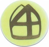 Witbaard Button Mijter 5 Cm Nylon Geel