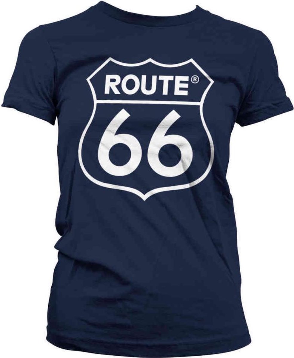 Route 66 Dames Tshirt -M- Logo Blauw