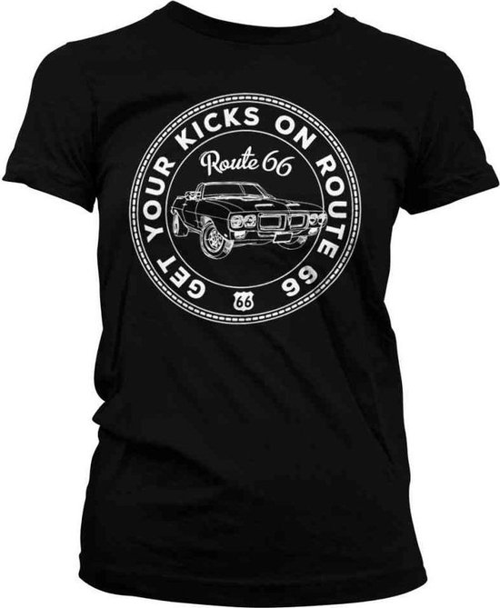 T-shirt Décontracté Route 66 Avec Motif Graphique Original - 100% Coton, Coupe Régulière