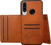 ADEL Kunstleren Back Cover Pasjeshouder Hoesje Geschikt Voor Huawei P30 Lite - Bruin