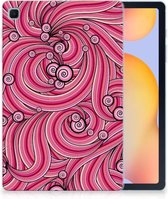 Cover Samsung Galaxy Tab S6 Lite | Tab S6 Lite 2022 TPU Siliconen Hoes Swirl Pink met transparant zijkanten