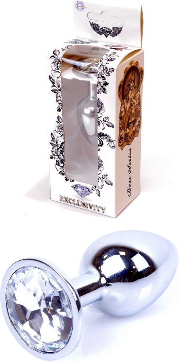 Goedkoopste Butt plug - Anaal plug- Jawellery Silver PLUG- Clear