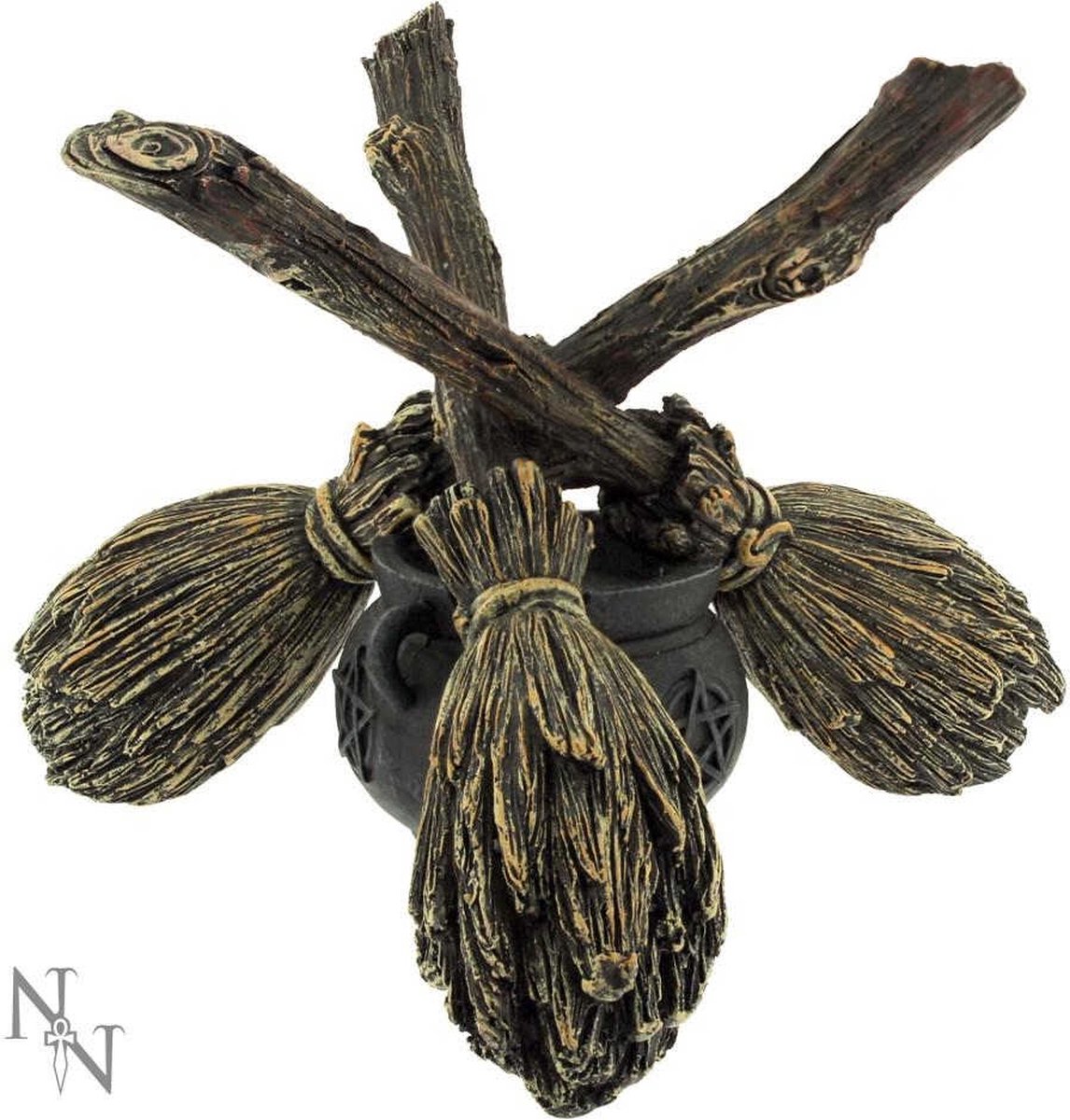 Nemesis Now - Wiccan Witchcraft - Witch Broomstick Crystal Ball Holder 17cm
