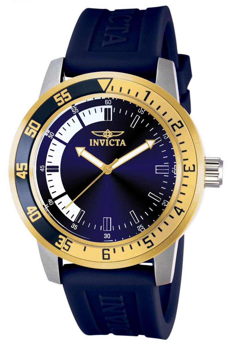 Invicta Specialty 12847 Heren Horloge - Waterdicht - Analoog - Quartz Uurwerk - Roestvrij Staal met blauwe Wijzerplaat - 45mm